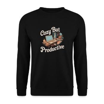 Vintage Home Office - Unisex Sweatshirt - black - Front - Alina (178cm) & Michal (187cm)