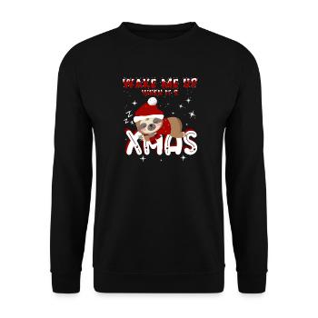 Sloth – Wake Me Up When It's Xmas - Unisex Sweatshirt - black - Front - Alina (178cm) & Michal (187cm)