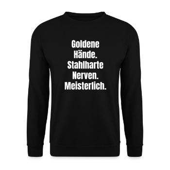 Golden Hands Masterful - Unisex Sweatshirt - black - Front - Alina (178cm) & Michal (187cm)