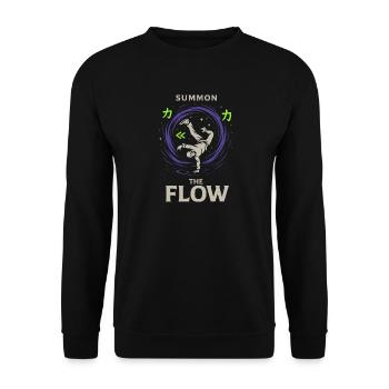 Anime Dance Streetwear Manga Hip Hop Otaku Crew - Unisex Pullover - Schwarz - Vorne - Alina (178cm) & Michal (187cm)