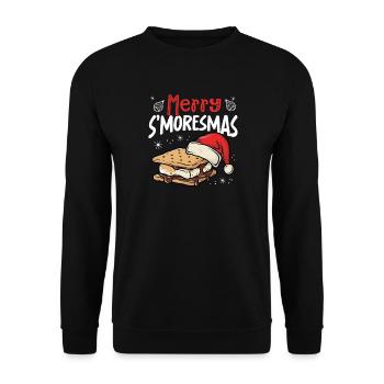 Merry S'moresmas Funny Holiday Campfire - Unisex Sweatshirt - black - Front - Alina (178cm) & Michal (187cm)