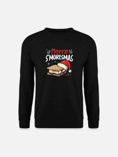 Merry S'moresmas Funny Holiday Campfire - Unisex Sweatshirt - black