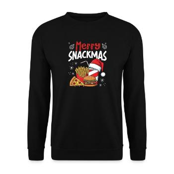 Merry Snackmas, Funny Christmas Foodie - Unisex Sweatshirt - black - Front - Alina (178cm) & Michal (187cm)