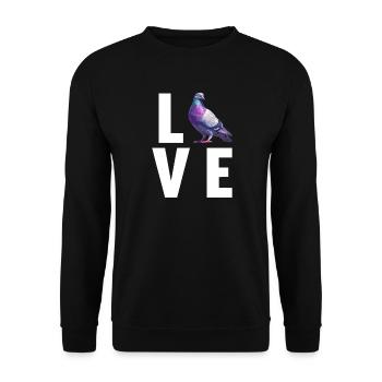 Tauben Taube - Unisex Pullover - Schwarz - Vorne - Alina (178cm) & Michal (187cm)