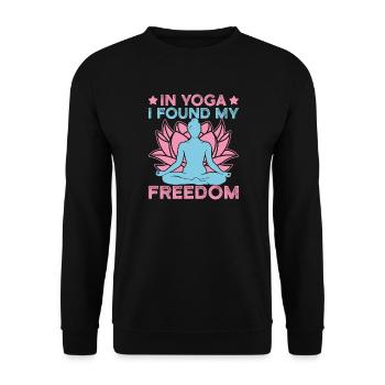 Yoga In Yoga I Found My Freedom Funny Yoga - Unisex Sweatshirt - black - Front - Alina (178cm) & Michal (187cm)
