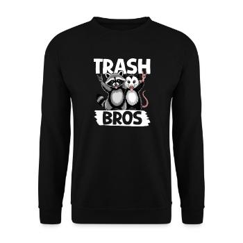 Funny Opossum and Raccoon - Unisex Sweatshirt - black - Front - Alina (178cm) & Michal (187cm)