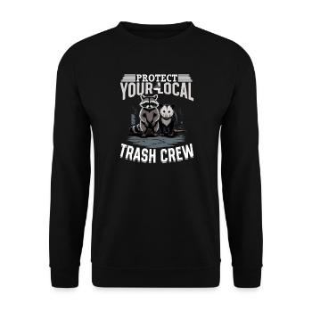 Funny Opossum and Raccoon - Unisex Sweatshirt - black - Front - Alina (178cm) & Michal (187cm)