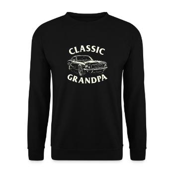 Grand-père classique Humour drôle d’amateur de voitures à l’ancienne - Sweat-shirt Unisexe - noir - Devant - Alina (178cm) & Michal (187cm)