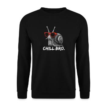 CHILL BRO – Escargot drôle avec des lunettes de soleil - Sweat-shirt Unisexe - noir - Devant - Alina (178cm) & Michal (187cm)