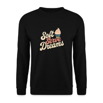 Retro Eiscreme - Unisex Sweatshirt - black - Front - Alina (178cm) & Michal (187cm)