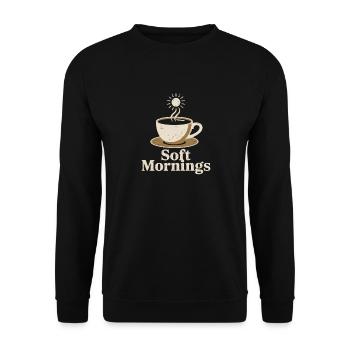 Vintage Morgenkaffee - Unisex Pullover - Schwarz - Vorne - Alina (178cm) & Michal (187cm)