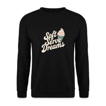 Soft Serve Dreams – Retro Eiscreme - Unisex Sweatshirt - black - Front - Alina (178cm) & Michal (187cm)
