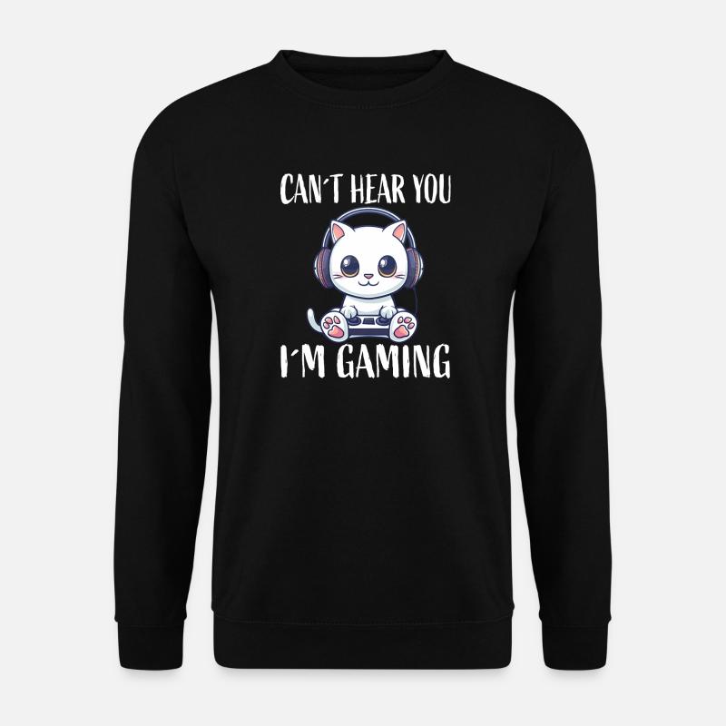 Gaming cat with headphones - Unisex Sweatshirt - black