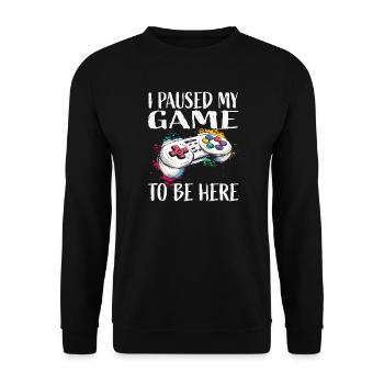 I paused my game game controller - Unisex Sweatshirt - black - Front - Alina (178cm) & Michal (187cm)