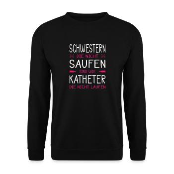 Nurse Gifts Nursing Funny Nurse - Unisex Sweatshirt - black - Front - Alina (178cm) & Michal (187cm)