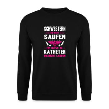 Nurse Gifts Nursing Funny Nurse - Unisex Sweatshirt - black - Front - Alina (178cm) & Michal (187cm)