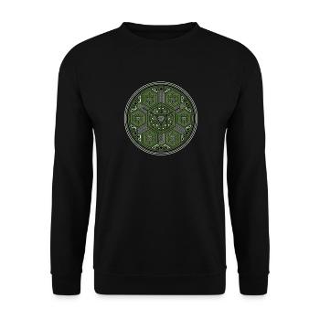 Geometric Mandala Green Meditation Yoga Spirit - Unisex Sweatshirt - black - Front - Alina (178cm) & Michal (187cm)