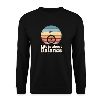 Einrad - Unisex Pullover - Schwarz - Vorne - Alina (178cm) & Michal (187cm)