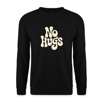 No Hugs Please Keep Your Distance Hug Anti Social - Unisex Sweatshirt - black - Front - Alina (178cm) & Michal (187cm)