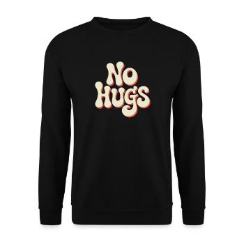 No Hugs Bitte Abstand Halten Umarmung Anti Social - Unisex Pullover - Schwarz - Vorne - Alina (178cm) & Michal (187cm)