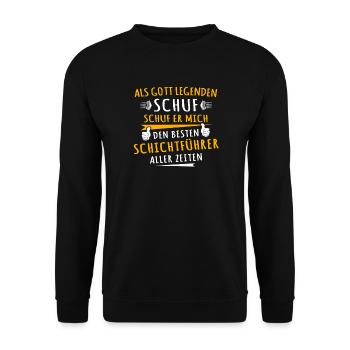 Shift Supervisor - Unisex Sweatshirt - black - Front - Alina (178cm) & Michal (187cm)