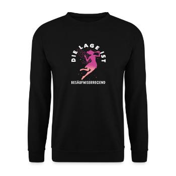 Die Lage ist besäufniserregend Fee - Unisex Pullover - Schwarz - Vorne - Alina (178cm) & Michal (187cm)