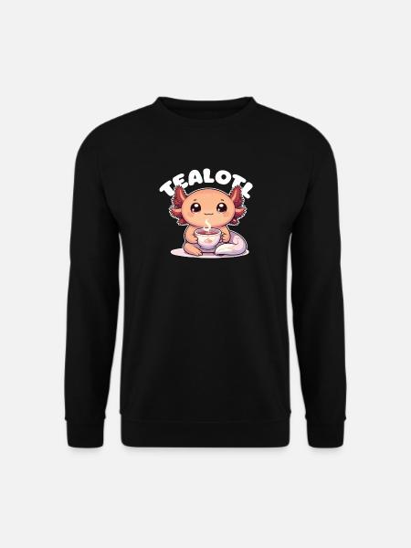 Cute Axolotl Tea Pun Tealotl - Unisex Sweatshirt - black