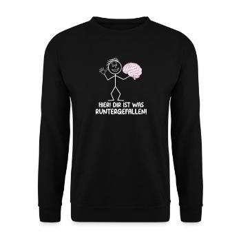 Here you fell down something sarcastic - Unisex Sweatshirt - black - Front - Alina (178cm) & Michal (187cm)