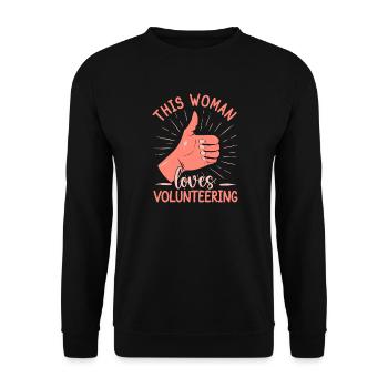 Volunteer Appreciation This Woman Loves Volunteer - Unisex Sweatshirt - black - Front - Alina (178cm) & Michal (187cm)