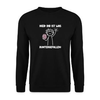Here you fell down something sarcastic - Unisex Sweatshirt - black - Front - Alina (178cm) & Michal (187cm)