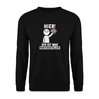 Here you fell down something sarcastic - Unisex Sweatshirt - black - Front - Alina (178cm) & Michal (187cm)