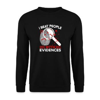 Forensic Analyst Beat People With Evidences Squad - Unisex Sweatshirt - black - Front - Alina (178cm) & Michal (187cm)