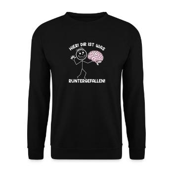 Here you fell down something sarcastic - Unisex Sweatshirt - black - Front - Alina (178cm) & Michal (187cm)