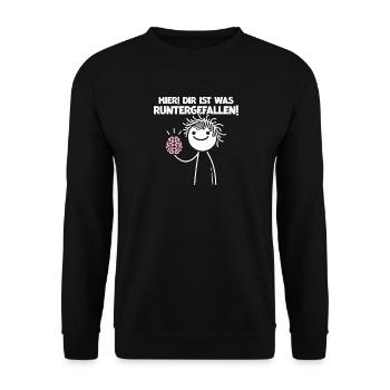 Here you fell down something sarcastic - Unisex Sweatshirt - black - Front - Alina (178cm) & Michal (187cm)