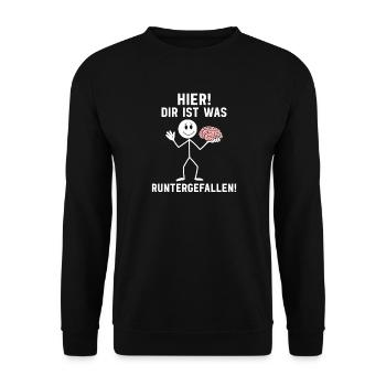 Here you fell down something sarcastic - Unisex Sweatshirt - black - Front - Alina (178cm) & Michal (187cm)