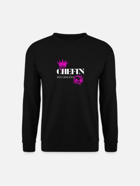 Chefin des Grauens – Witziger Frauen Spruch - Unisex Sweatshirt - black