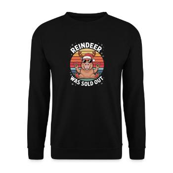 Reindeer was sold out Funny Christmas motif - Unisex Sweatshirt - black - Front - Alina (178cm) & Michal (187cm)