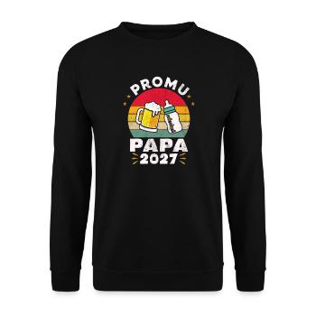 Beförderter Daddy-to-Be 2027 Schwangerschaftsankündigung - Unisex Pullover - Schwarz - Vorne - Alina (178cm) & Michal (187cm)