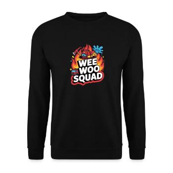 Wee Woo Squad Fire Truck Car Fun - Unisex Sweatshirt - black - Front - Alina (178cm) & Michal (187cm)