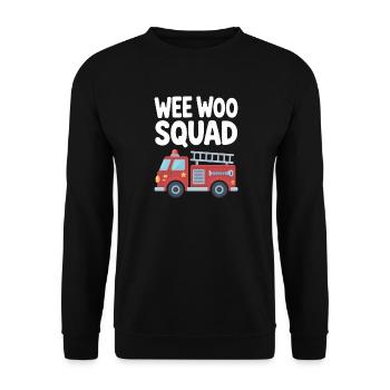 Wee Woo Squad Fire Truck Car Fun - Unisex Sweatshirt - black - Front - Alina (178cm) & Michal (187cm)