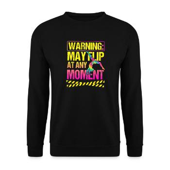 Warning May Flip Gymnastics Saying Gymnastics Tie Dye - Unisex Sweatshirt - black - Front - Alina (178cm) & Michal (187cm)