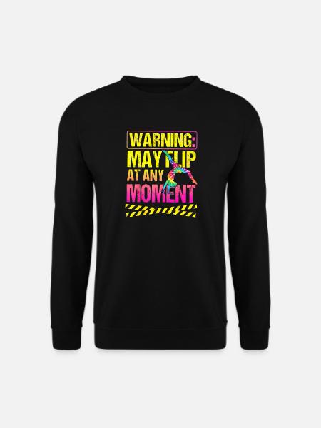 Warning May Flip Turnen Spruch Gymnastik Tie Dye - Unisex Pullover - Schwarz
