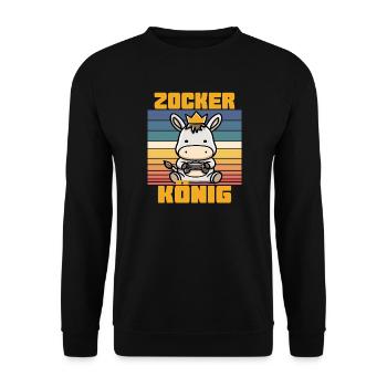 Gambler king crown on donkey - Unisex Sweatshirt - black - Front - Alina (178cm) & Michal (187cm)