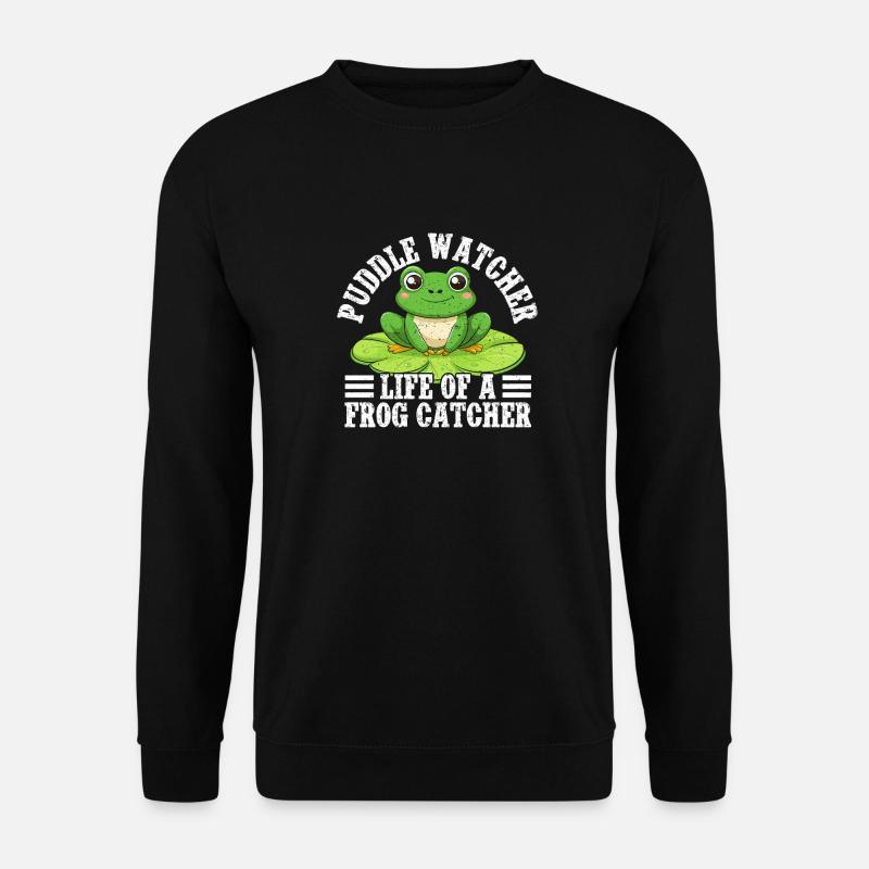 Frog Catcher Puddle Watcher Frog - Unisex Sweatshirt - black