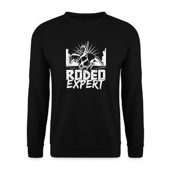 Rodeo Horse Riding Rodeo Expert Cowboy - Unisex Pullover - Schwarz - Vorne - Alina (178cm) & Michal (187cm)