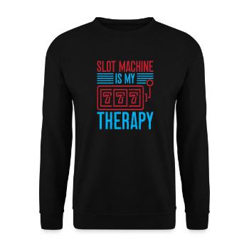 Gambling Fan Slot Machine Is My Therapy Casino - Unisex Sweatshirt - black - Front - Alina (178cm) & Michal (187cm)