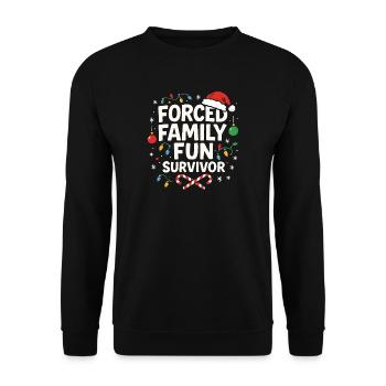 Humour de Noël de Noël de Survivants de la famille forcée - Sweat-shirt Unisexe - noir - Devant - Alina (178cm) & Michal (187cm)