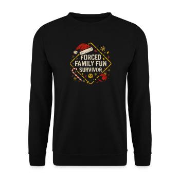 Forced Family Fun Survivor Christmas Xmas Humor - Unisex Sweatshirt - black - Front - Alina (178cm) & Michal (187cm)