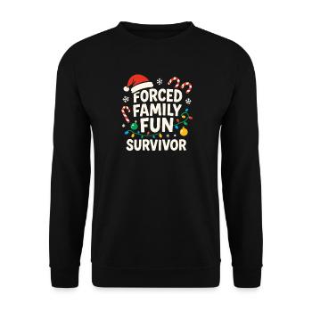 Forced Family Fun Survivor Christmas Xmas Humor - Unisex Sweatshirt - black - Front - Alina (178cm) & Michal (187cm)