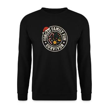 Forced Family Fun Survivor Christmas Xmas Humor - Unisex Sweatshirt - black - Front - Alina (178cm) & Michal (187cm)